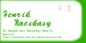 henrik macskasy business card