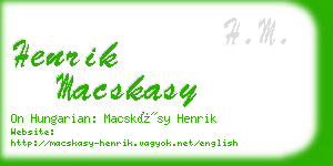 henrik macskasy business card
